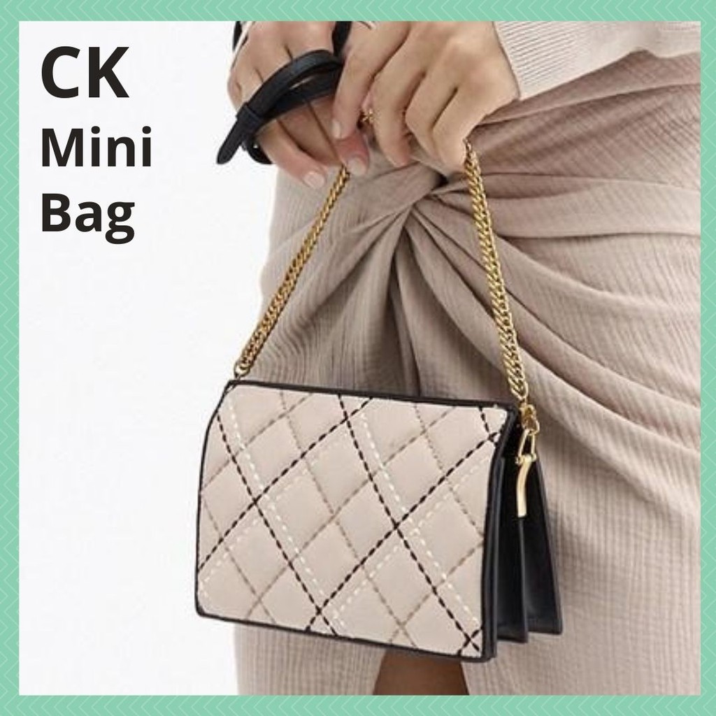 Tas CK 058 Mini Square Selempang Sling Bag Tali Rantai Fashion Wanita Cewek Import Kekinian Branded