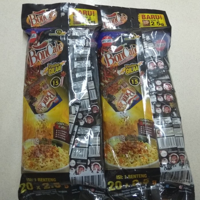 

Sambal-Aneka- Kobe Bon Cabe Level 15/Sambal Tabur Sachet Isi 20 -Aneka-Sambal.