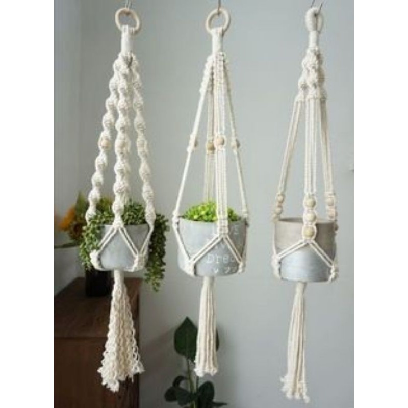 READY STOK) macrame pot gantung/ macrame plant hanger (POT 022)