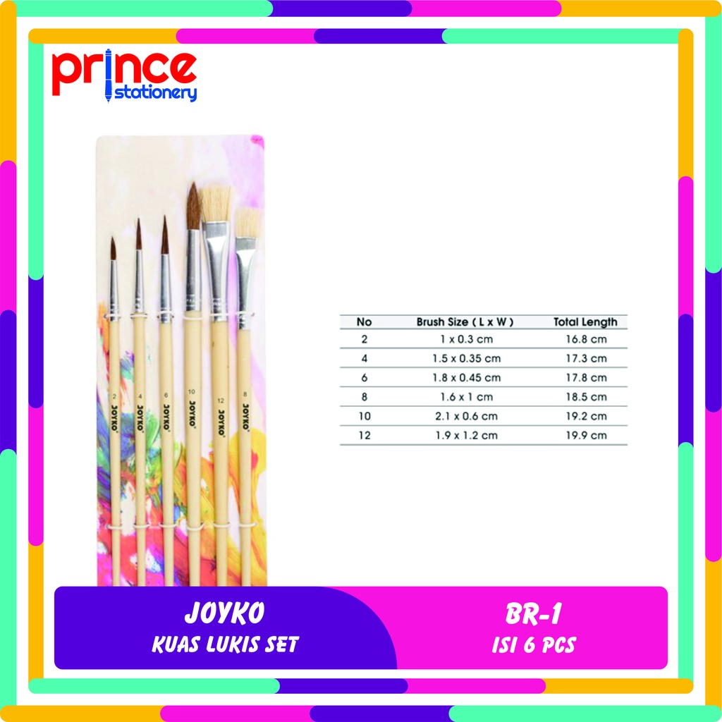 

JOYKO KUAS LUKIS SET BR-1 ISI 6 PCS