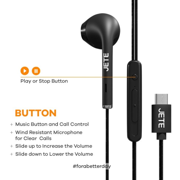 Headset Earphone JETE Classic 2 Type C With Mic