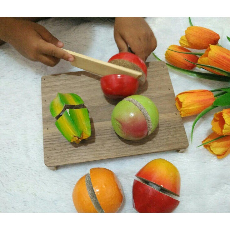 Mainan Kayu Potong Buah Potong Sayur