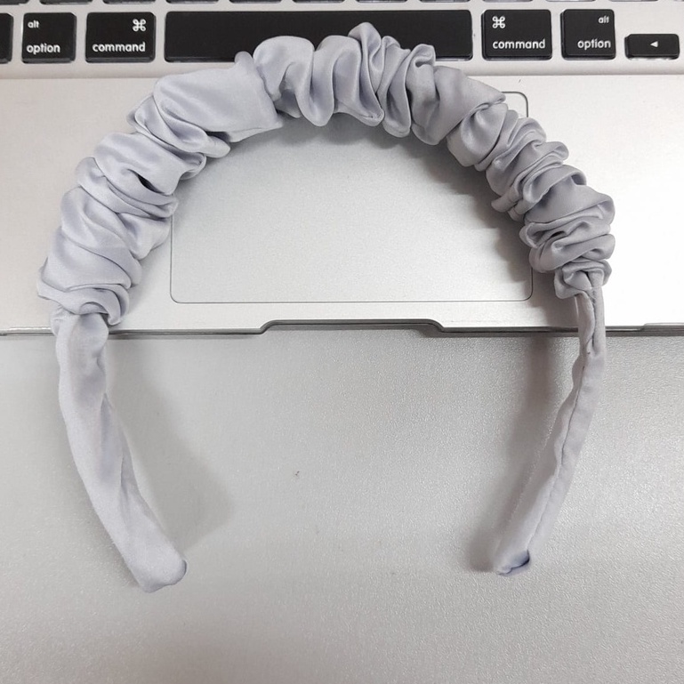 12 PCS Bando Scrunchie Bandana Kerut Korea Headband Bahan Satin