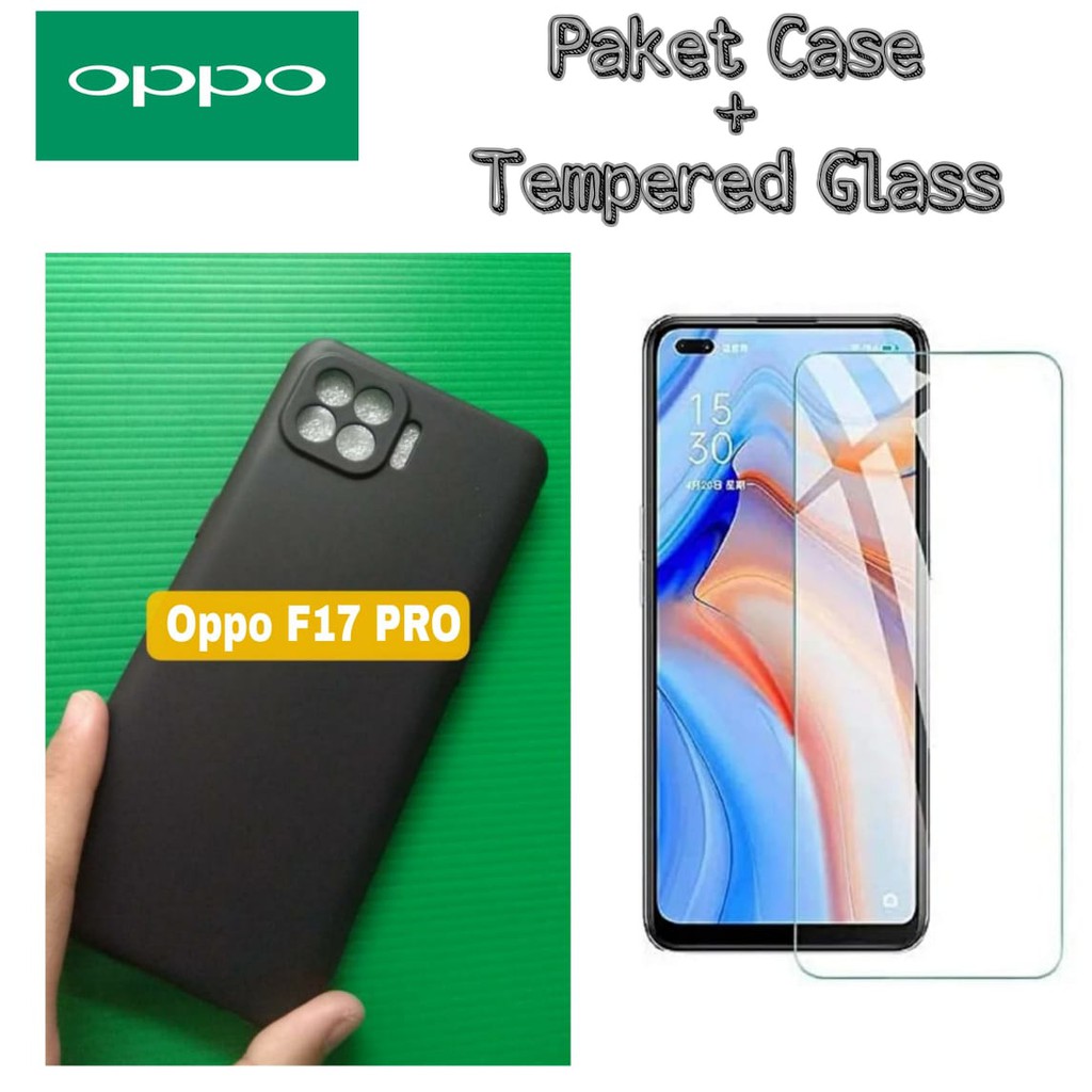 Case OPPO F17 PRO Paket Pelindung Layar Handphone + Soft Casing Handphone