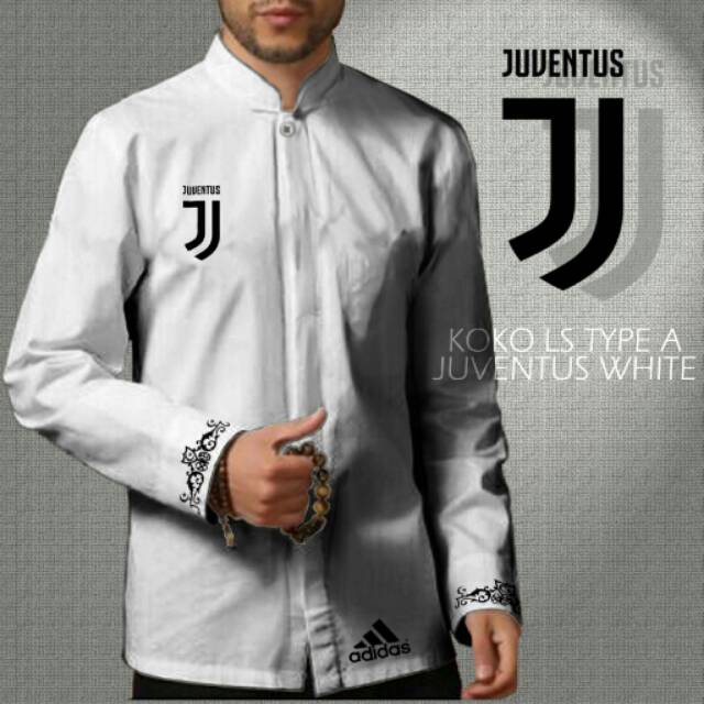 BAJU KOKO BOLA LENGAN PANJANG LS TYPE A JUVENTUS / WHITE / BLACK / W.B