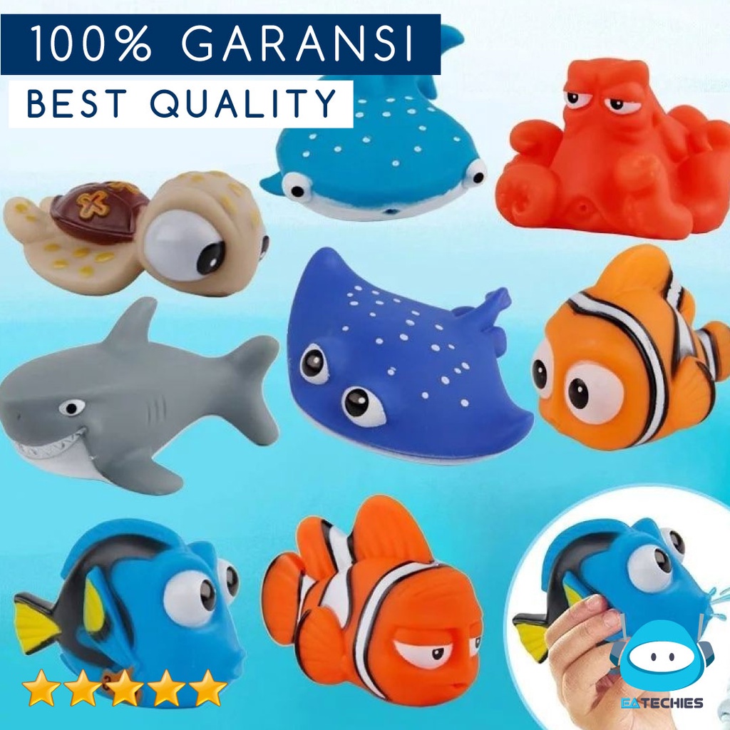 Mainan Mandi Anak Bayi Nemo Semprot Air / Ikan Dory Karet Rubber Water