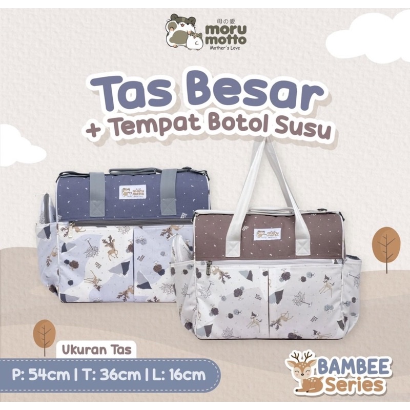 Morumotto Tas Besar + Tempat Botol Susu Bambee Series MMT7010 - tas perlengkapan bayi/Diapers Bag