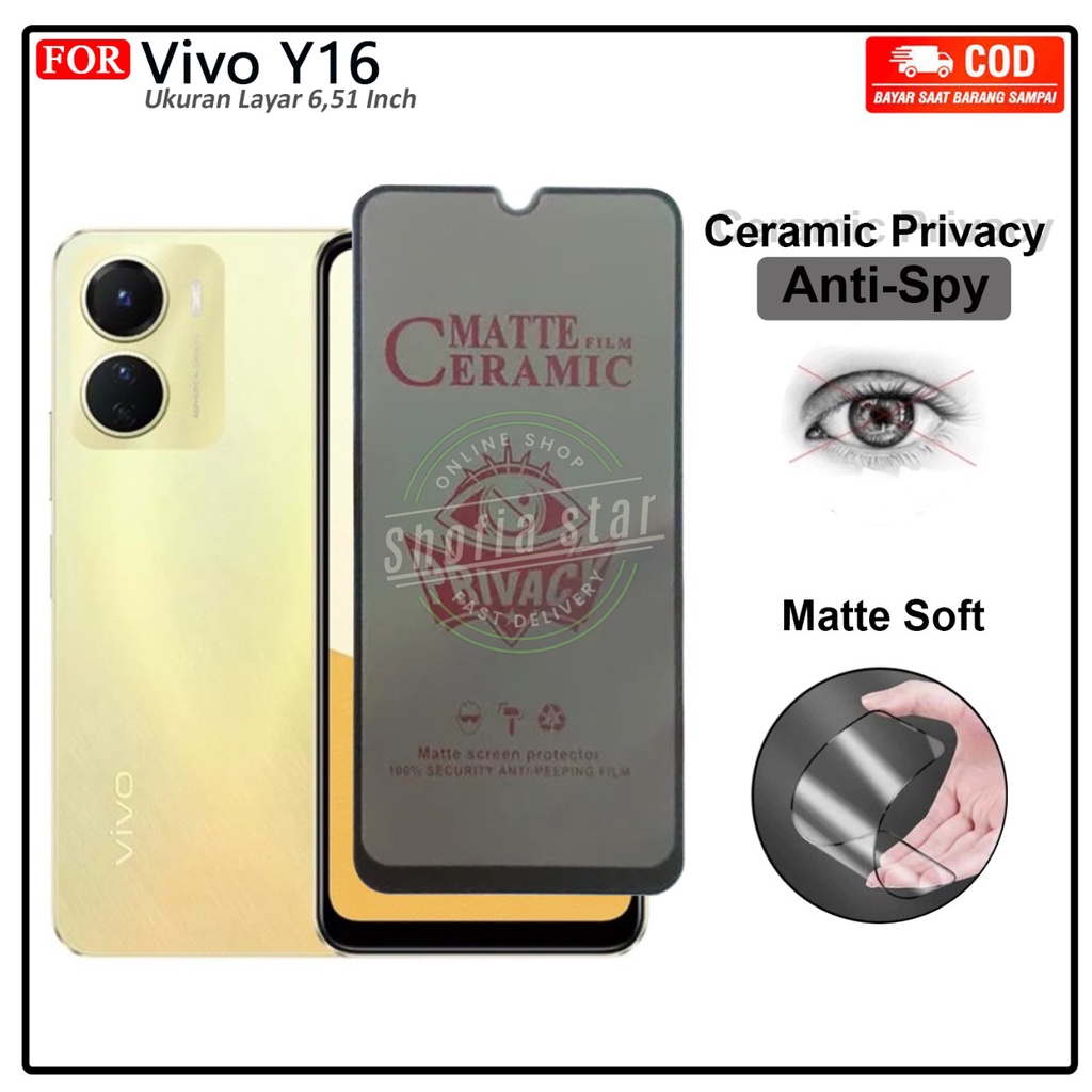 Anti Gores Ceramik Blue Light Vivo Y16 Anti Radiasi Kaca Full Cover