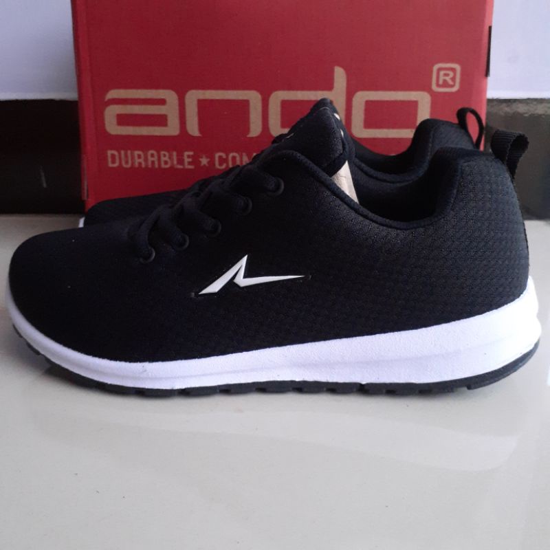 sepatu ando original nitta hitam putih black white