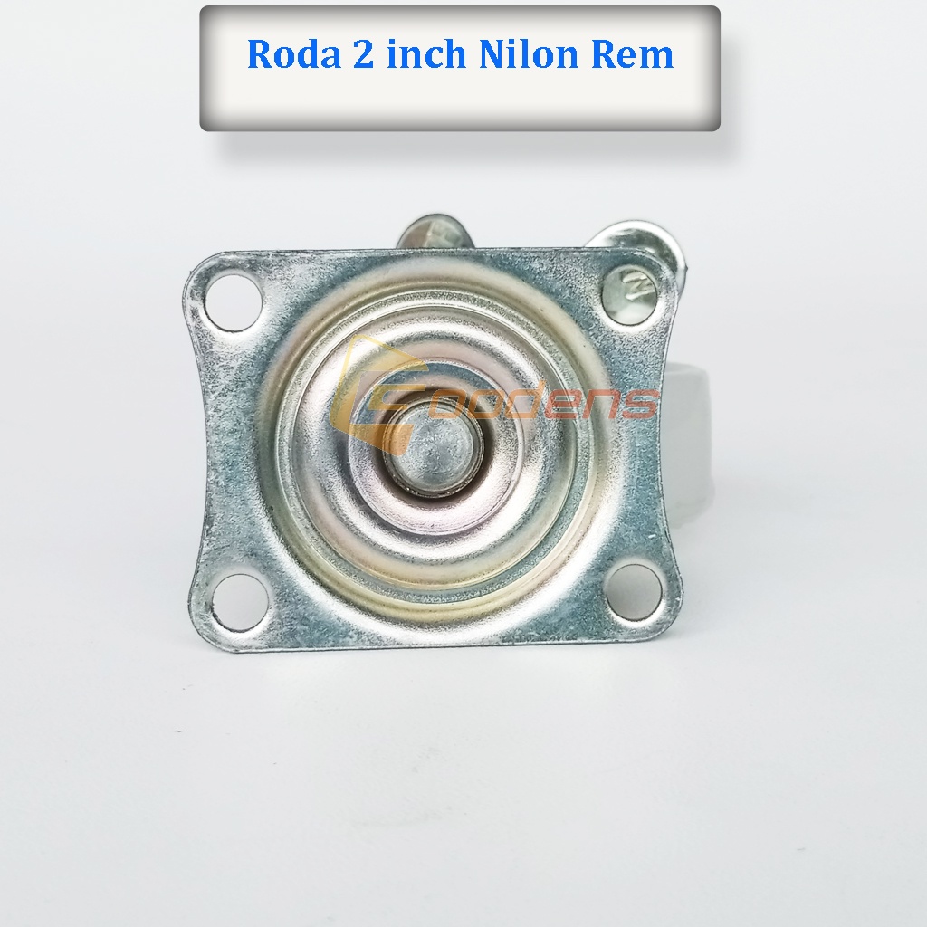 Roda Nilon 2 Inch Rem Roda Caster Roda Gepeng