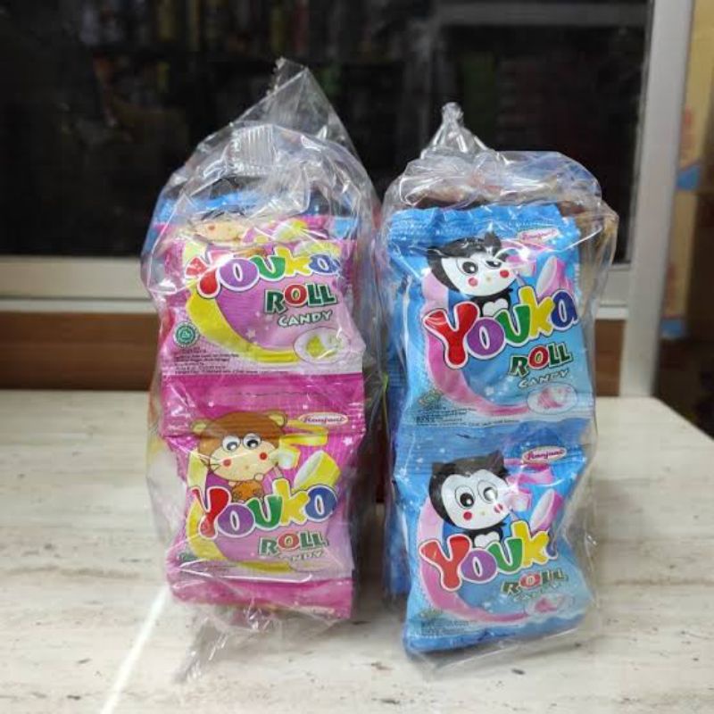 

Permen candi gulung roll beraneka rasa buah