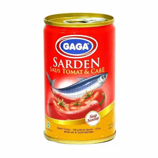 

GAGA SARDEN SARDINES SAUS TOMAT & CABAI 155 gram - Ikan Kaleng - Sarden Kaleng