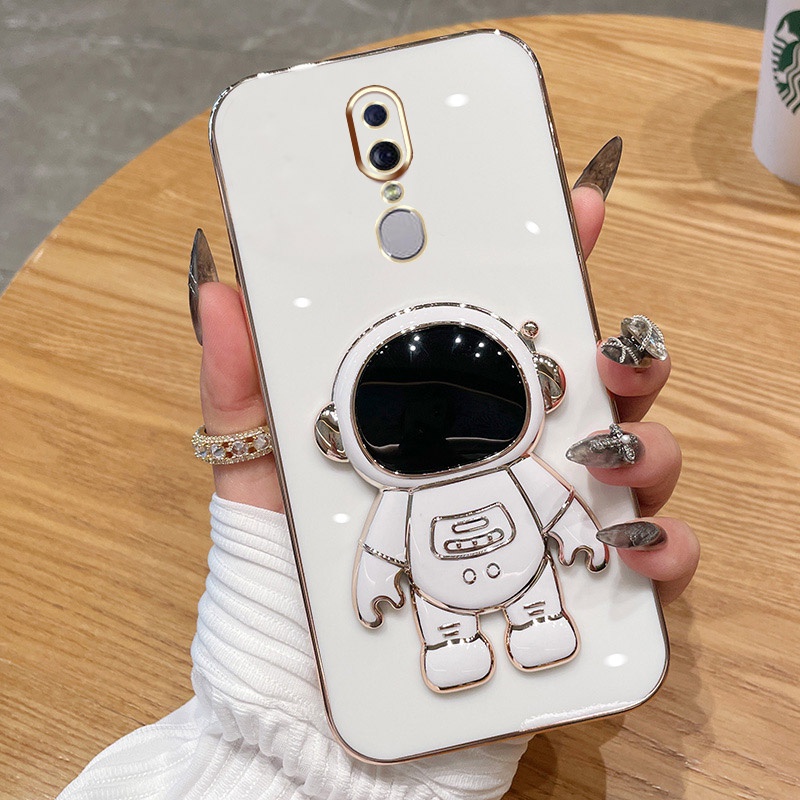 Casing Hp OPPO F11 A9 F11 PRO F9 F9 PRO A59 F1S Warna Permen Astronot Stand Deluxe Kamera Case