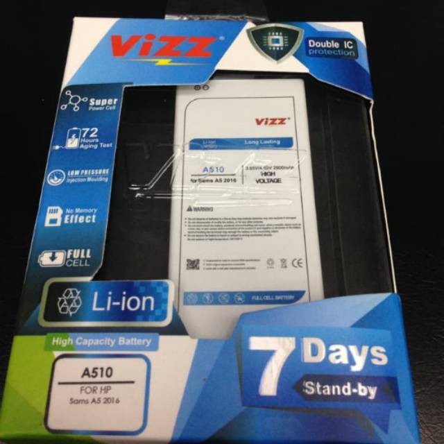 Vizz Double Power Battery Batre Baterai Vizz Samsung A5 2016 A510 EB-BA510ABE