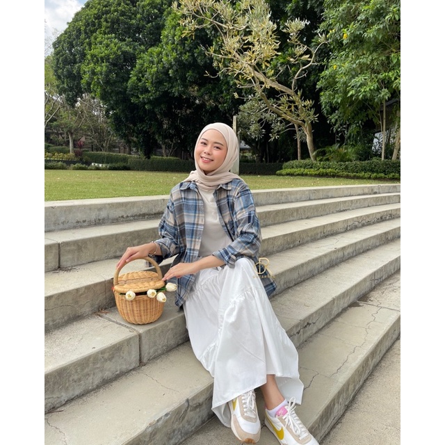ANNA SHIRT / KEMEJA TARTAN WANITA-FIESTA BLUE SC