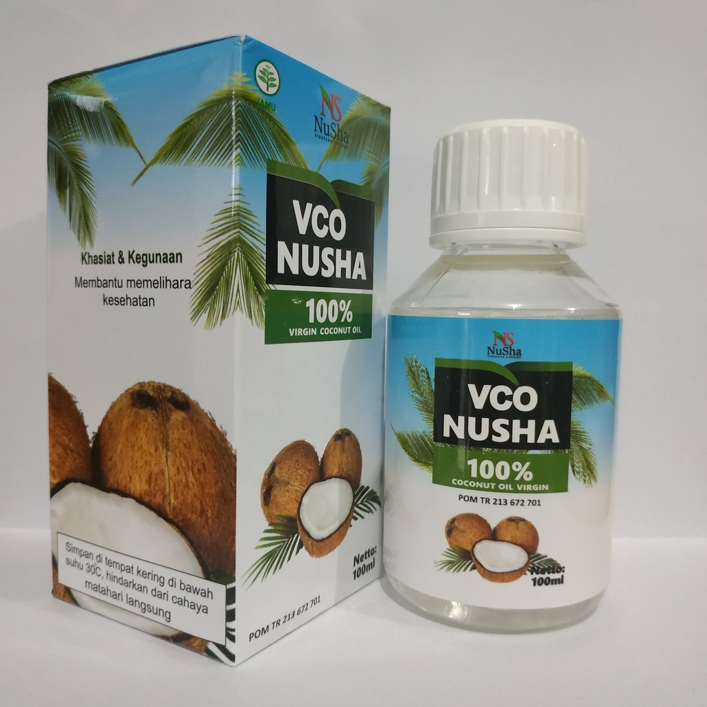 VCO NUSHA KUALITAS GRADE A BPOM Minyak Kelapa Murni Cair 100% Virgin Coconut Oil 100ml