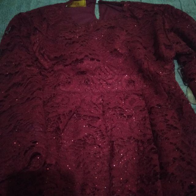 Stelan Kebaya Brukat Super Jumbo Fitrah Kombi Rok Lilit Batik Super Jumbo
