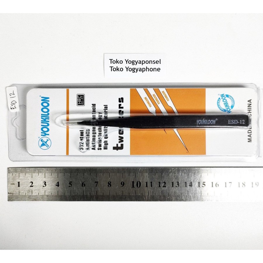 Tweezers pinset esd 12 lurus runcing kualitas istimewa original