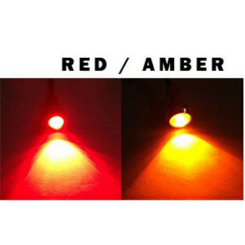 Lampu LED Mata Elang baut 2 warna, 2in1 Eagle Eyes Sein Senja rem Mobil Motor DC 3 kabel-Merah - Kuning