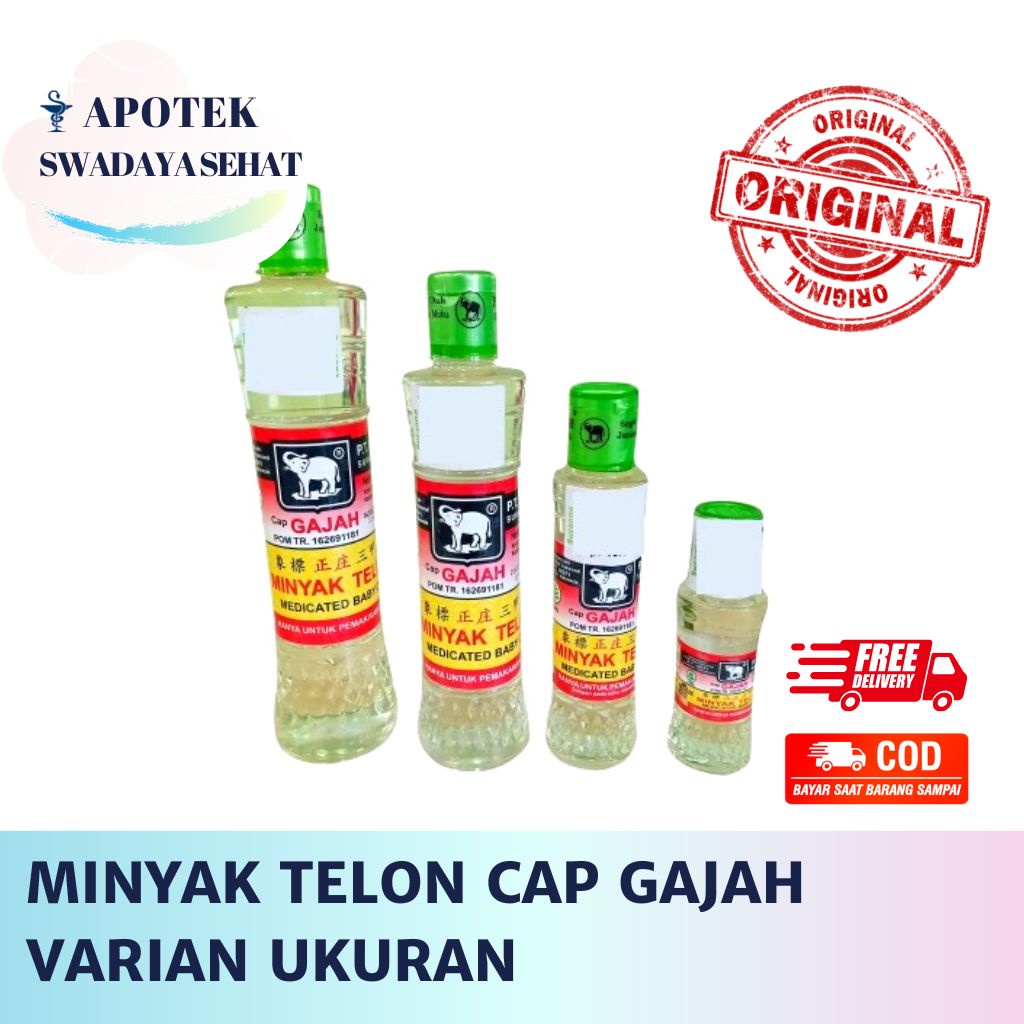 MINYAK TELON CAP GAJAH 120 ML - Minyak Gosok Kembung Anak Bayi 60Ml 30 ML