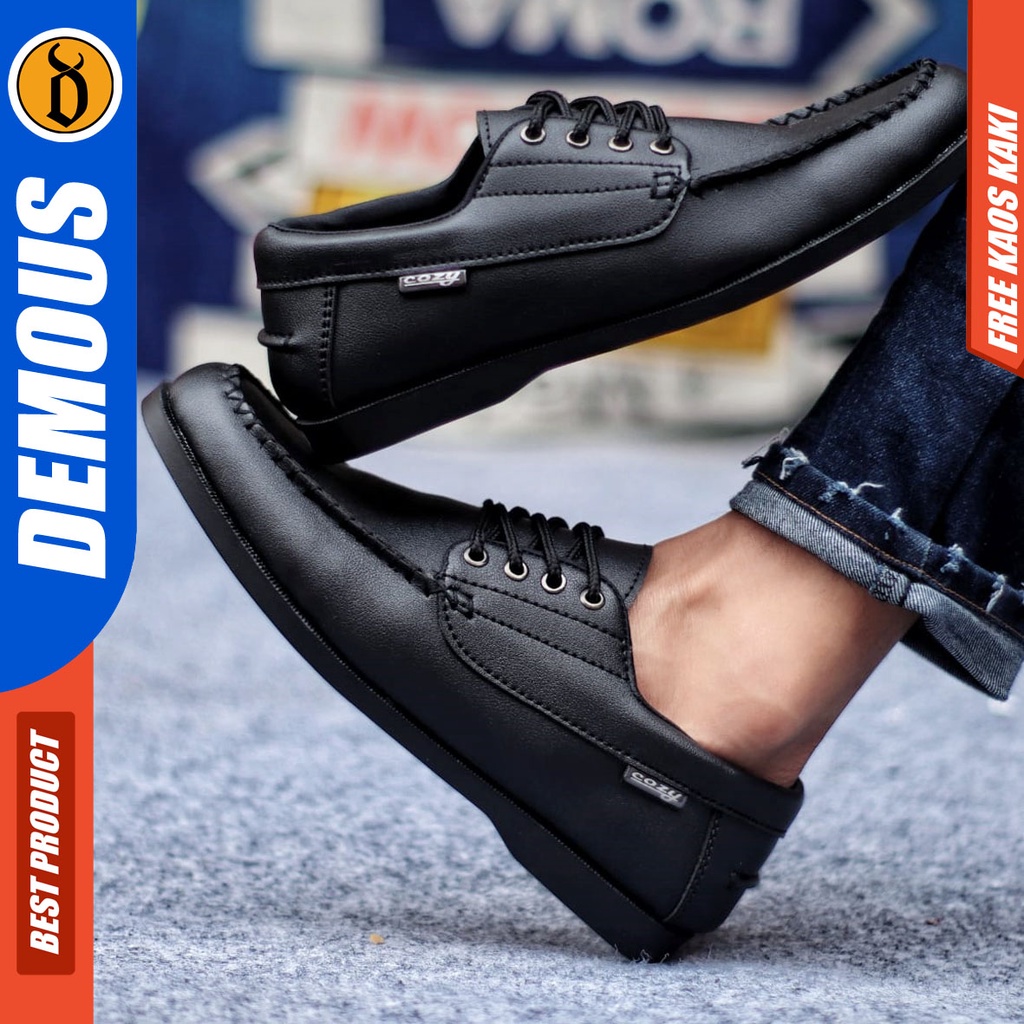 DEMOUS MONZ Sepatu Kasual Formal Casual Kulit Pu Kerja Pria