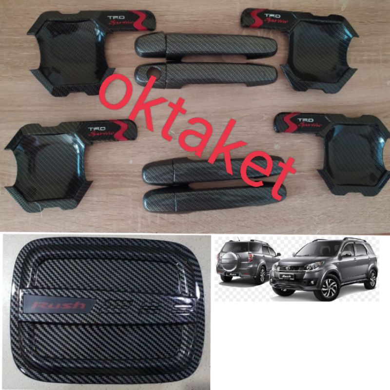 Paket outer handle tank cover Rush Terios 2006-2017 lama old Full Carbon