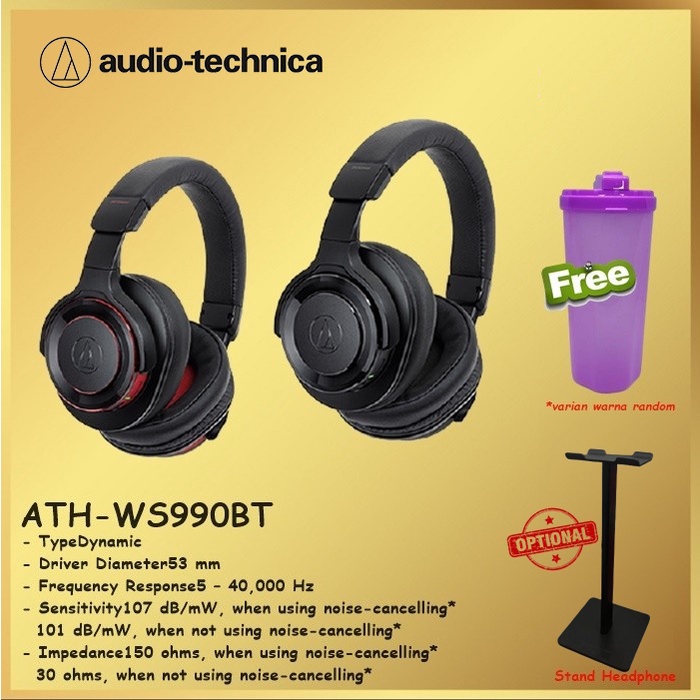 Audio-Technica ATH-WS990BT Solid Bass Bluetooth With Mic ATH WS990BT