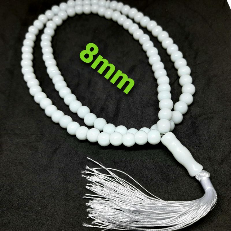 TASBIH BATU GIOK PUTIH SUSU 99BUTIR NATURAL