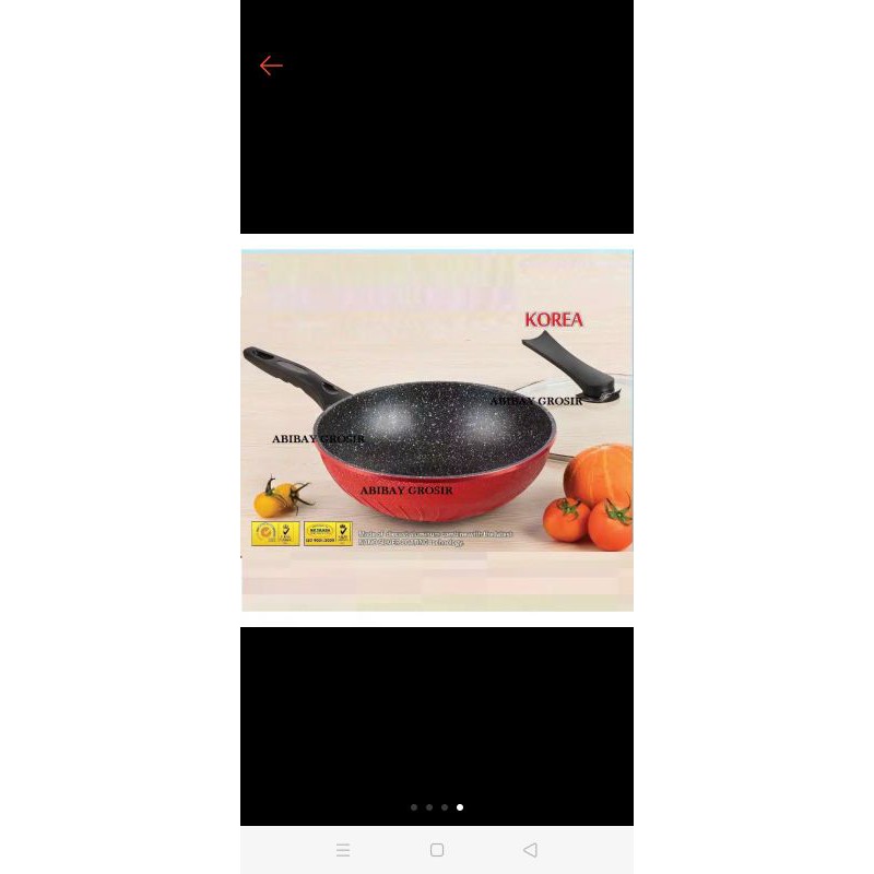 Pan Wok Marble Coating Anti Lengket