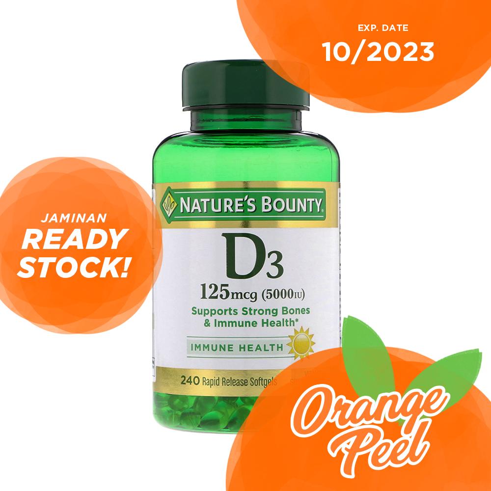 Nature's Nature Bounty D3 2000 5000 IU 50 125 mcg 240 350 Softgels