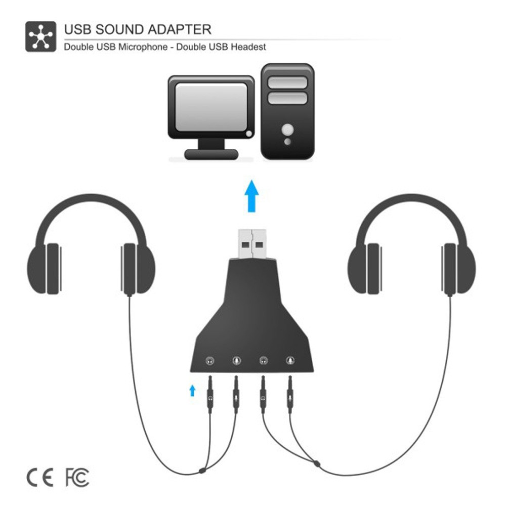 Trend-Universal USB Sound Adapter 7.1 Double Plus Volume - Hitam