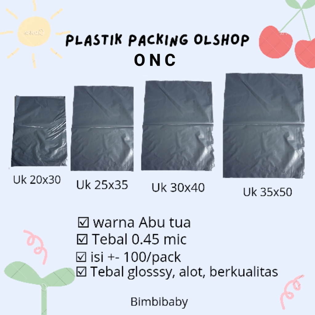 Plastik Packing Olshop 35x50cm Isi 100 Tanpa Plong ONC Kemasan Paket Online Shop Murah