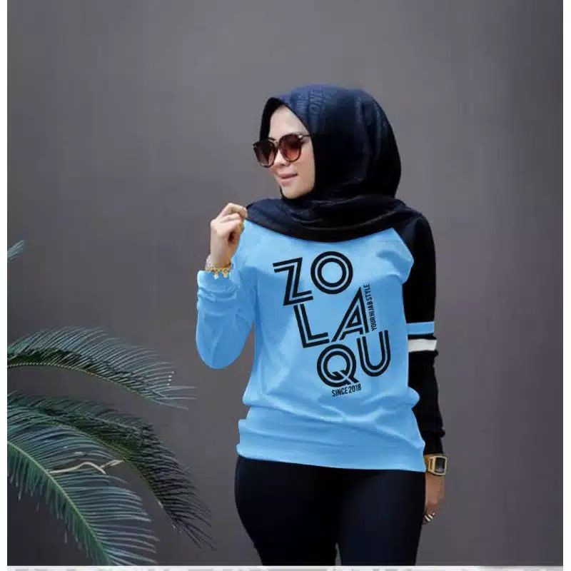 XOS - ATASAN ZOLAQU / KAOS LENGAN PANJANG / ATASAN WANITA / FASHION MUSLIMA / COD✅ (Good Quality)