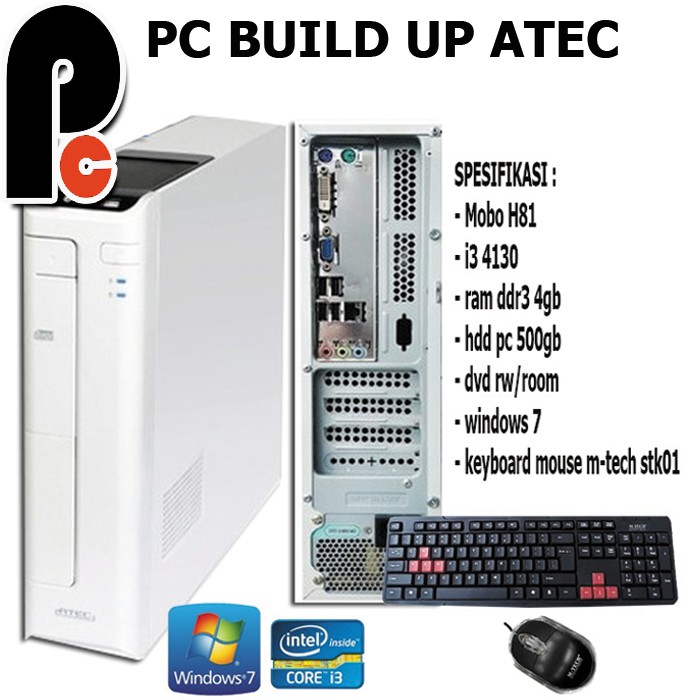 PC KOMPUTER BUILT UP ATEC 13 HASWELL SOKET 1150 OFFICE SEKOLAH