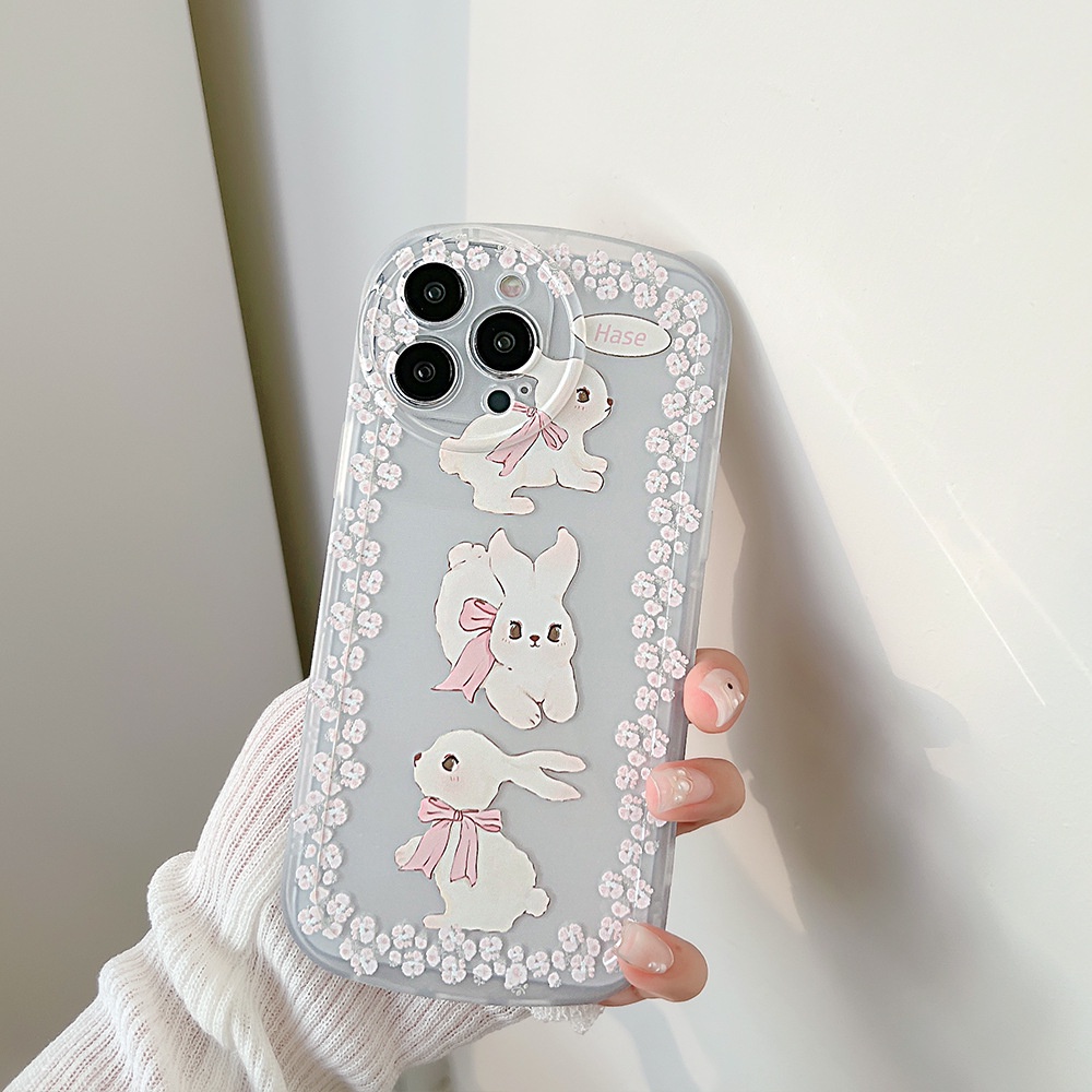 Soft Case Silikon Transparan Motif Kartun Kelinci Untuk Iphone 13 7 + 8 Plus SE 2020 XS XR 11 12 PRO MAX