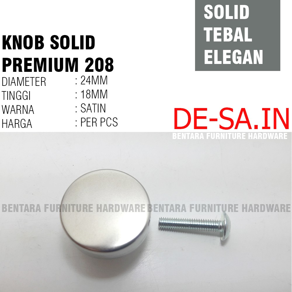 Knob Solid Premium 208 - Handle Tarikan Laci Pintu Kabinet Dapur