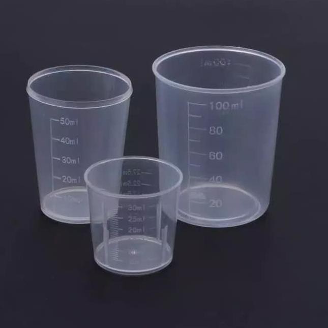Yf8 Gelas Ukur Plastik 30ml 50ml 100ml Gelas Takar Measuring Cup Shopee Indonesia