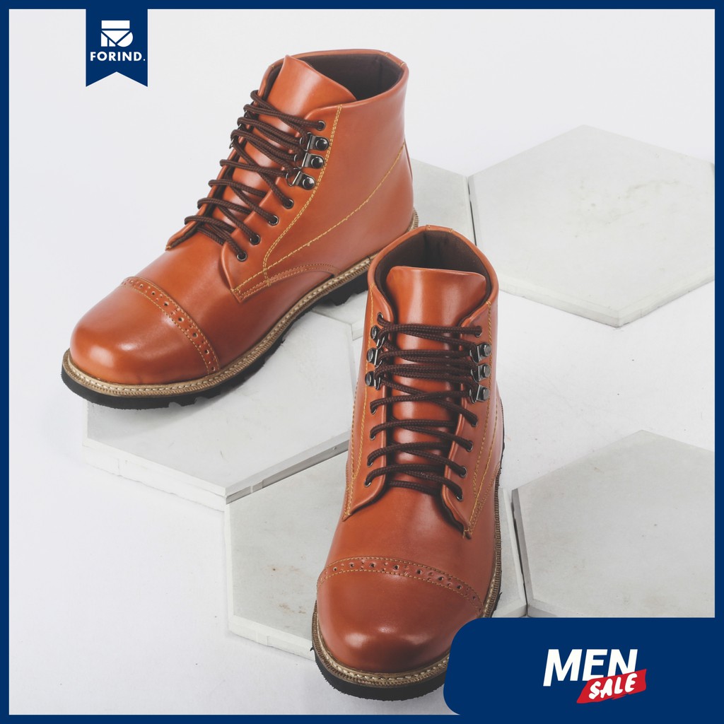 Erdogan Brown | Sepatu Boots Pria Coklat Vintage Klasik Ori Kerja Cowok Boot Men Laki | FORIND Giant