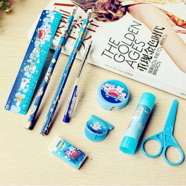 

READY PROMO Paket Alat Tulis 8in1 / Stationery Set / Study Set Anak Karakter / Set Alat Tulis Anak