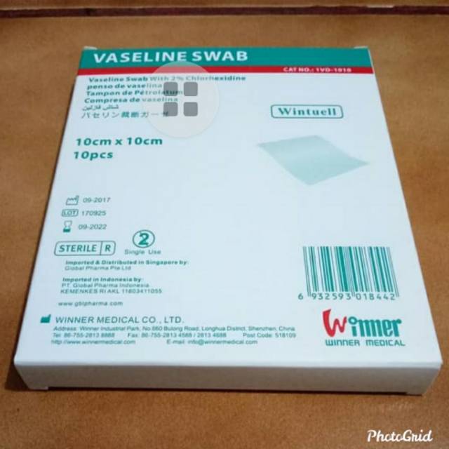 Vaseline Swab 10cm x 10cm Kasa Steril Vaselin Sweb 10x10 Plester Luka 10cmx10cm