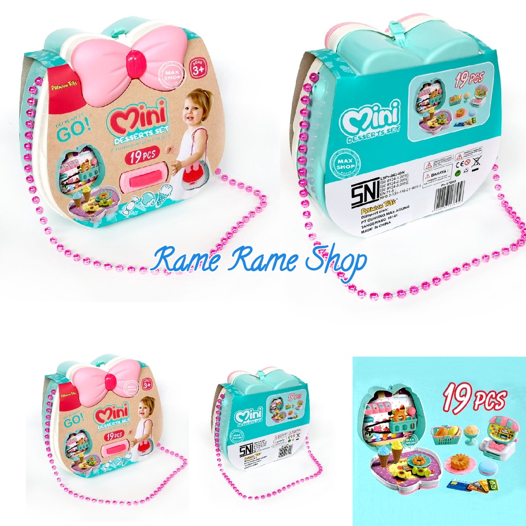 Mainan Edukasi Anak Tas Lucu Mini Es Krim Dessert Set 19 pcs