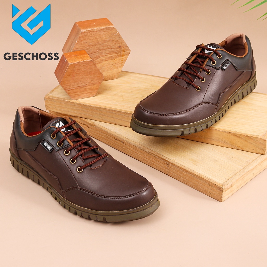 GS GESCHOSS OFFICIAL | Sepatu casual Pria x 39-43 Shoes Hitam Berkualitas Sepatu BLACK GS-7812