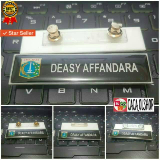 Nametag Papan Nama Dada Akrilik Resin Logo