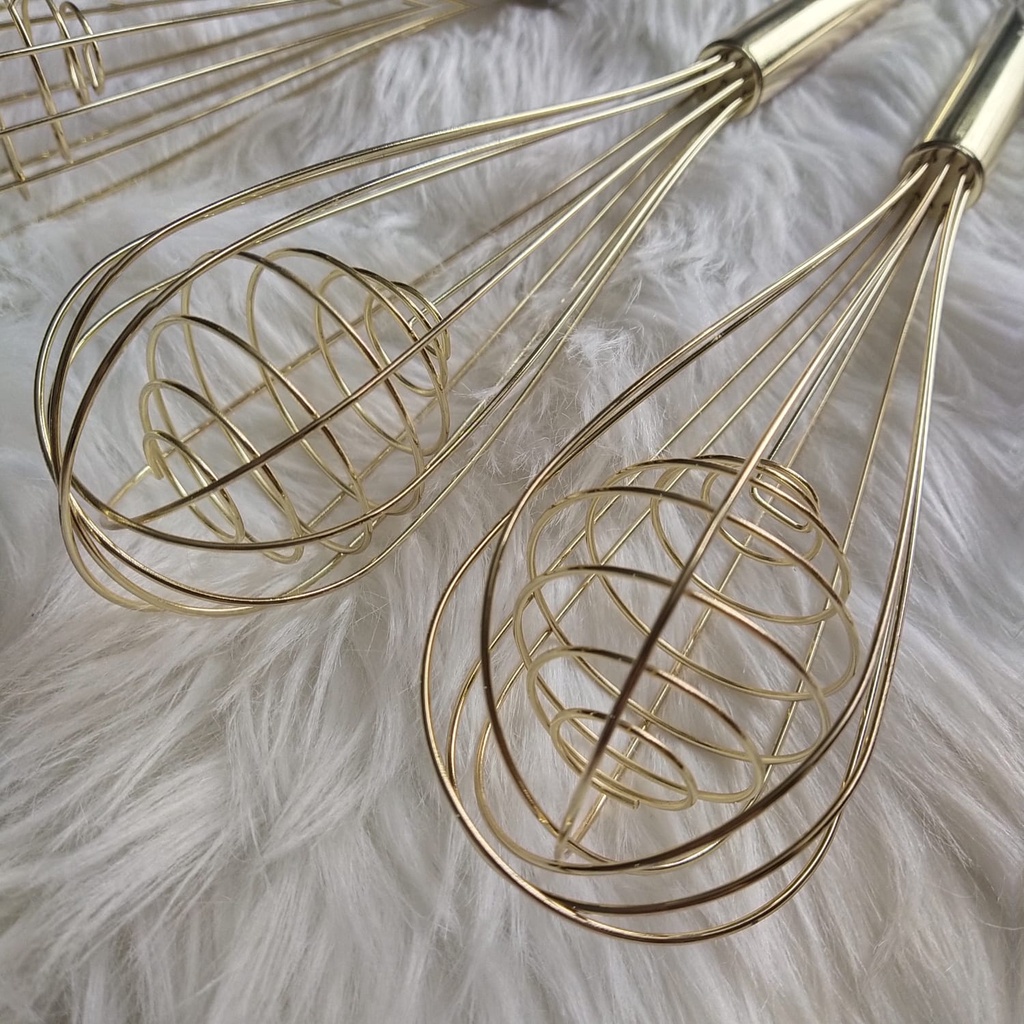 Kingsbakeware Ballon Whisk Stainless Steel Gold Premium / Pengocok Telur