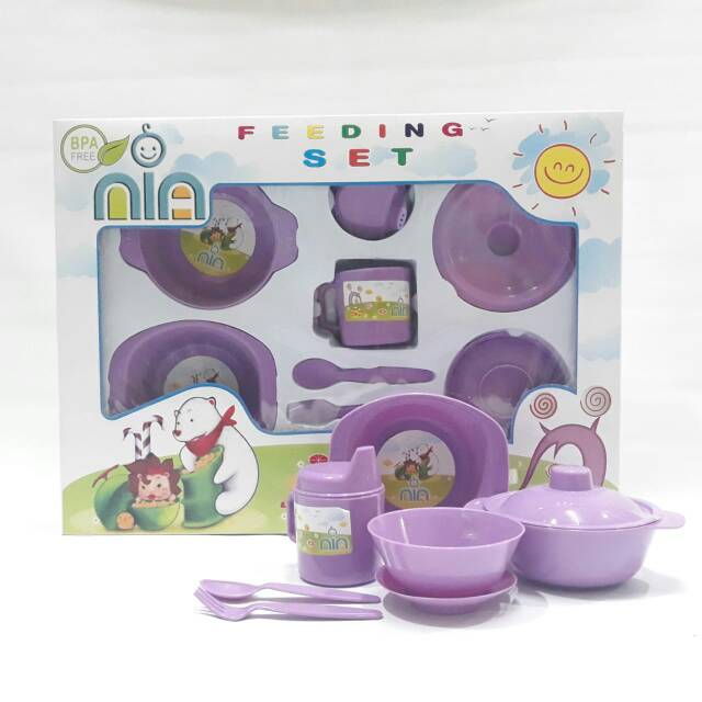 FEEDING SET NIA BESAR - PERALATAN SET MAKAN BAYI BESAR MURAH