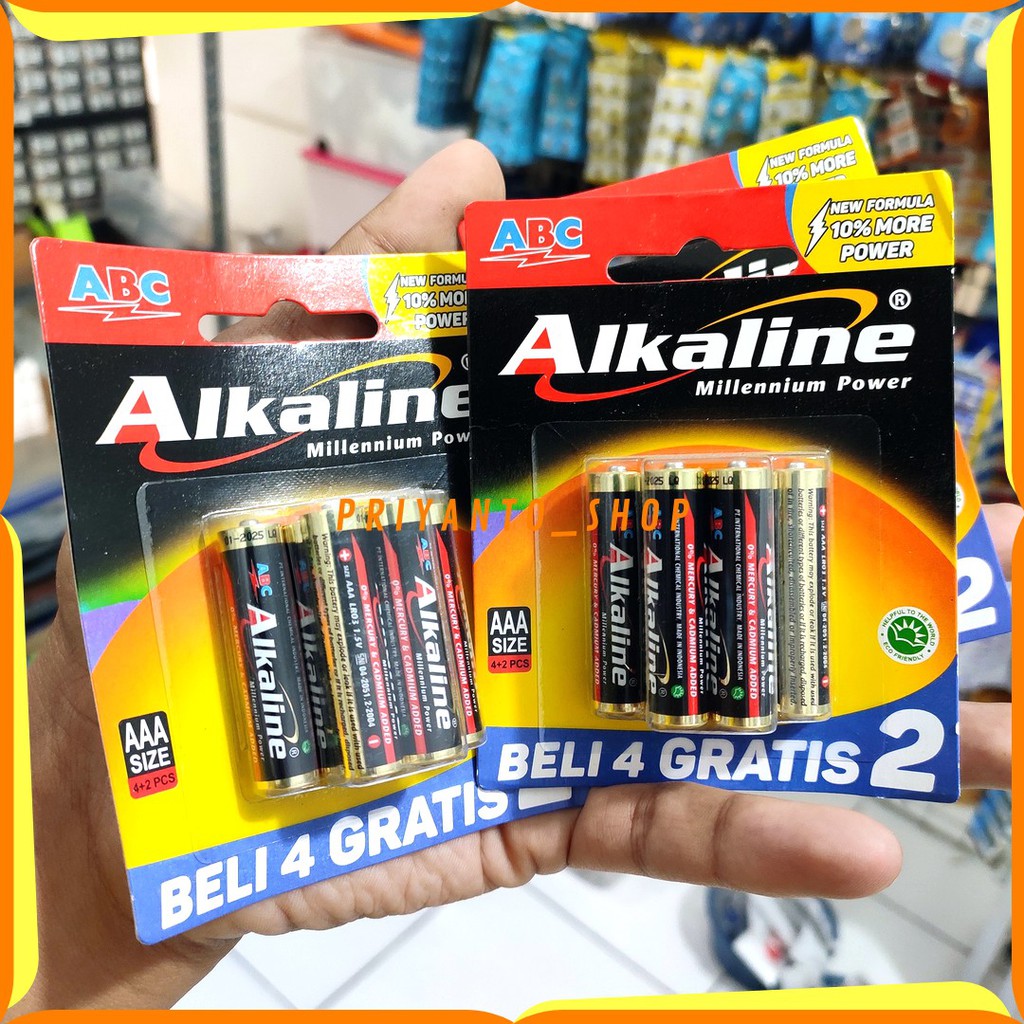 BATU BATTERY BATREI ABC ALKALINE AAA A3 ISI 6PCS ABC A3 ORIGINAL