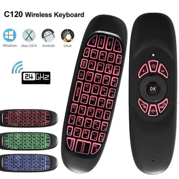 Mouse C120 Backlit Seven Colors Mini Keyboard Wireless