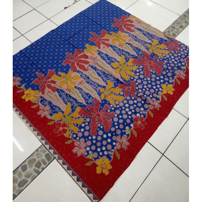 KAIN BATIK LAWEYAN SOLO TRUTUM BUNGA POLKADOT BIRU
