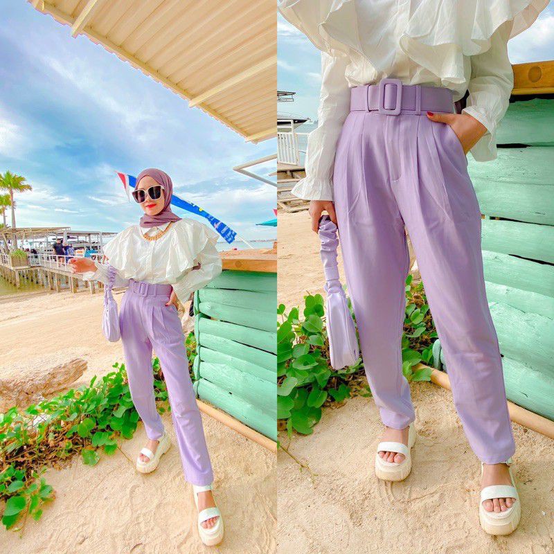 PROMO SALE 10.10 VIGGY PANTS ZARA 833 PANTS BELT IMPORT MURAH SAFIRA COLLECTION SBY