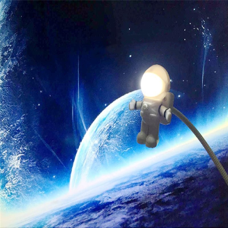 Eshoo Lampu Astronaut Untuk Belajar Anak, Lampu belajar bentuk robot astronot memakai USB,  LED USB Night Light Lamp Flexible Spaceman Astronaut - X01 USB Astronaut Moon Lamp LED Night Light Astros USB Night Lights Sensor Light Creative USB Book Lights